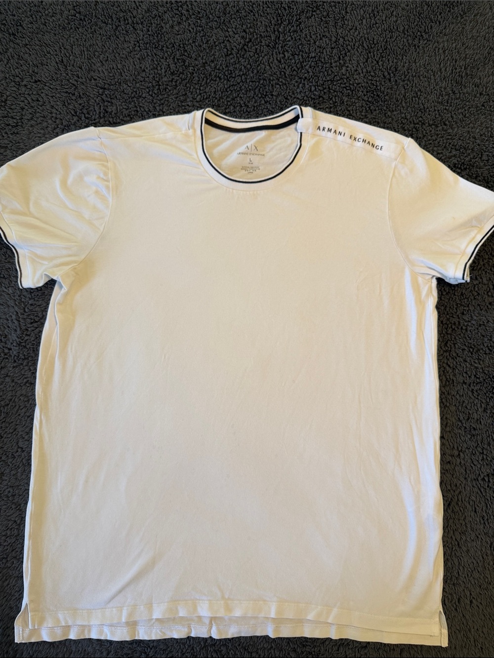 Armani Exchange White T-Shirt with Black Trim